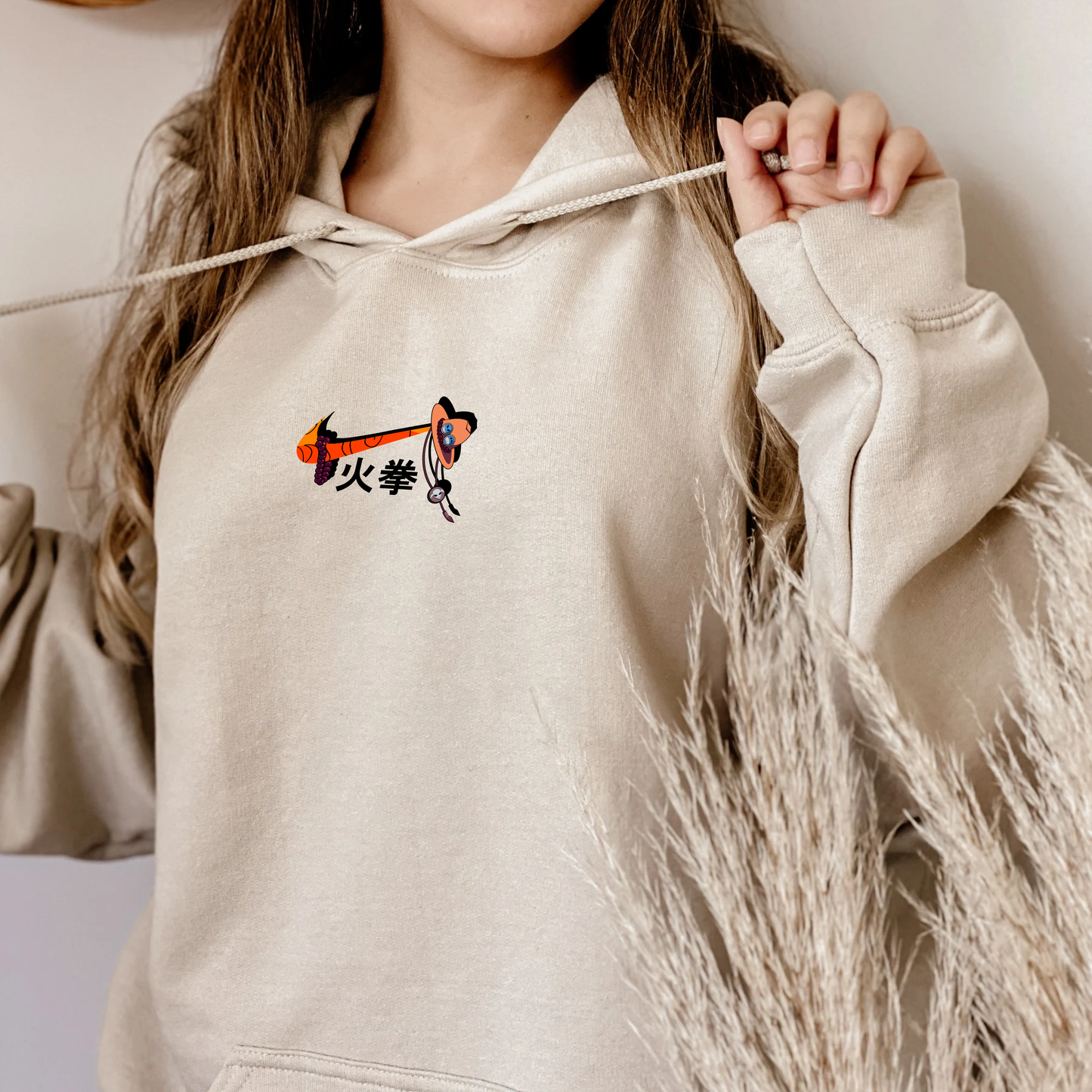 Ace One Piece Character Design Hoodie Front